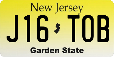 NJ license plate J16TOB