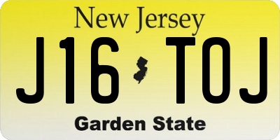 NJ license plate J16TOJ