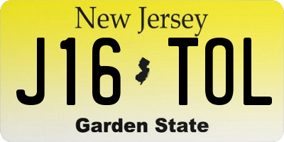 NJ license plate J16TOL