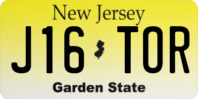NJ license plate J16TOR
