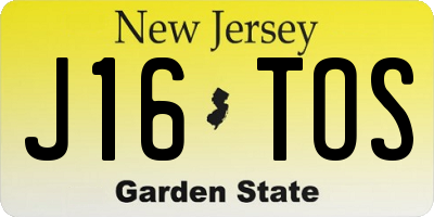 NJ license plate J16TOS