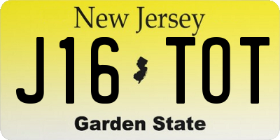 NJ license plate J16TOT