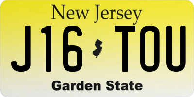 NJ license plate J16TOU