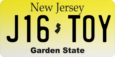 NJ license plate J16TOY