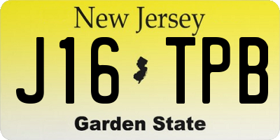 NJ license plate J16TPB