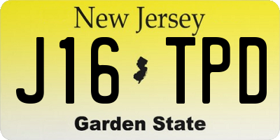 NJ license plate J16TPD