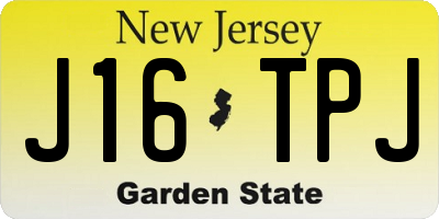 NJ license plate J16TPJ
