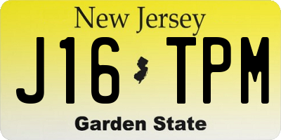 NJ license plate J16TPM