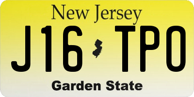 NJ license plate J16TPO