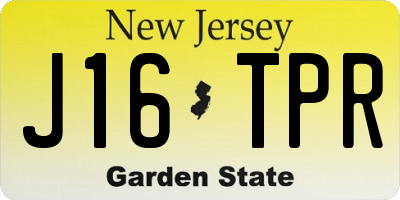 NJ license plate J16TPR