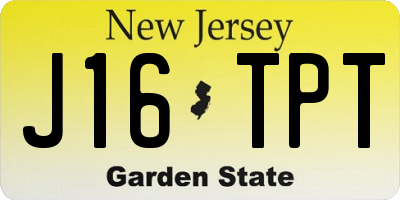 NJ license plate J16TPT