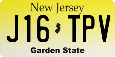 NJ license plate J16TPV