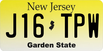 NJ license plate J16TPW