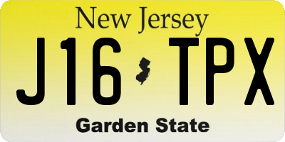 NJ license plate J16TPX