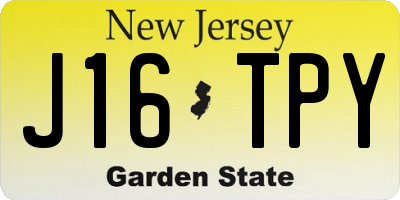 NJ license plate J16TPY