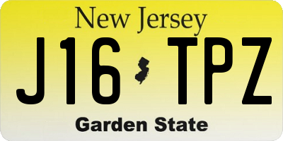 NJ license plate J16TPZ