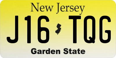 NJ license plate J16TQG