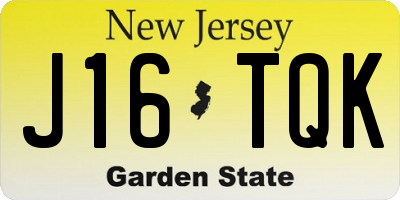 NJ license plate J16TQK