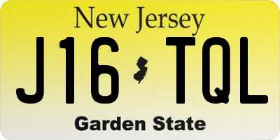 NJ license plate J16TQL