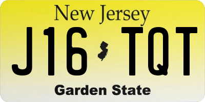 NJ license plate J16TQT