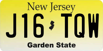 NJ license plate J16TQW