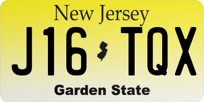 NJ license plate J16TQX