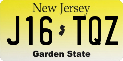 NJ license plate J16TQZ