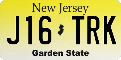 NJ license plate J16TRK