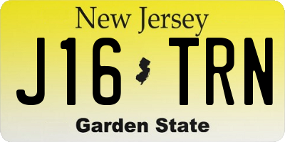 NJ license plate J16TRN