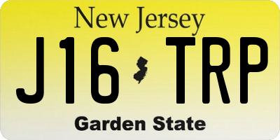 NJ license plate J16TRP