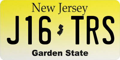 NJ license plate J16TRS