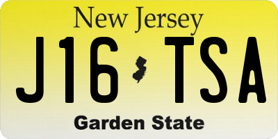 NJ license plate J16TSA