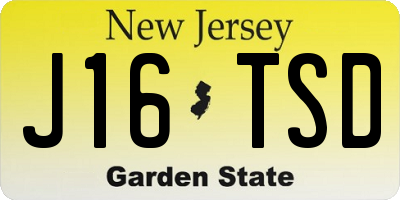 NJ license plate J16TSD