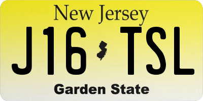NJ license plate J16TSL