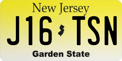 NJ license plate J16TSN