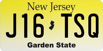 NJ license plate J16TSQ