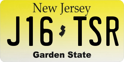 NJ license plate J16TSR