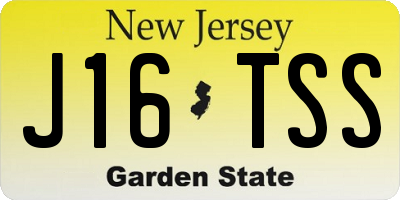 NJ license plate J16TSS