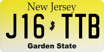 NJ license plate J16TTB