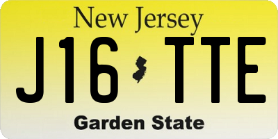 NJ license plate J16TTE