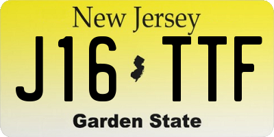 NJ license plate J16TTF