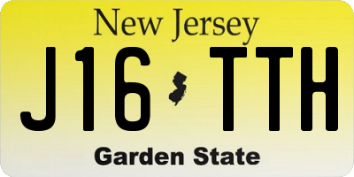 NJ license plate J16TTH