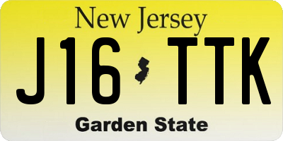 NJ license plate J16TTK