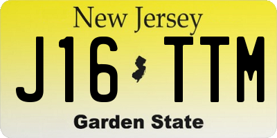 NJ license plate J16TTM