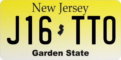 NJ license plate J16TTO