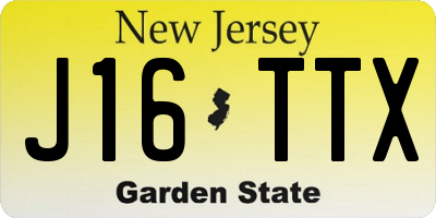 NJ license plate J16TTX