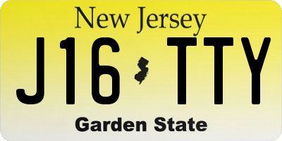 NJ license plate J16TTY
