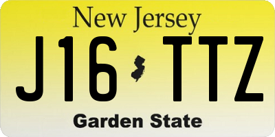 NJ license plate J16TTZ