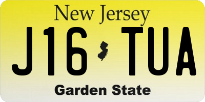 NJ license plate J16TUA