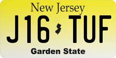 NJ license plate J16TUF